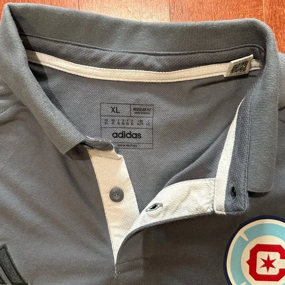 Adidas Chicago Charcoal Polo Shirt with Black Accents - Picture 2 of 4